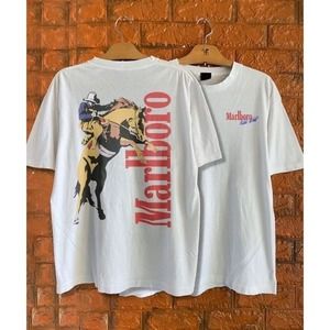 Vintage Marlboro Cowboy Wild West Shirt 2 Sided
